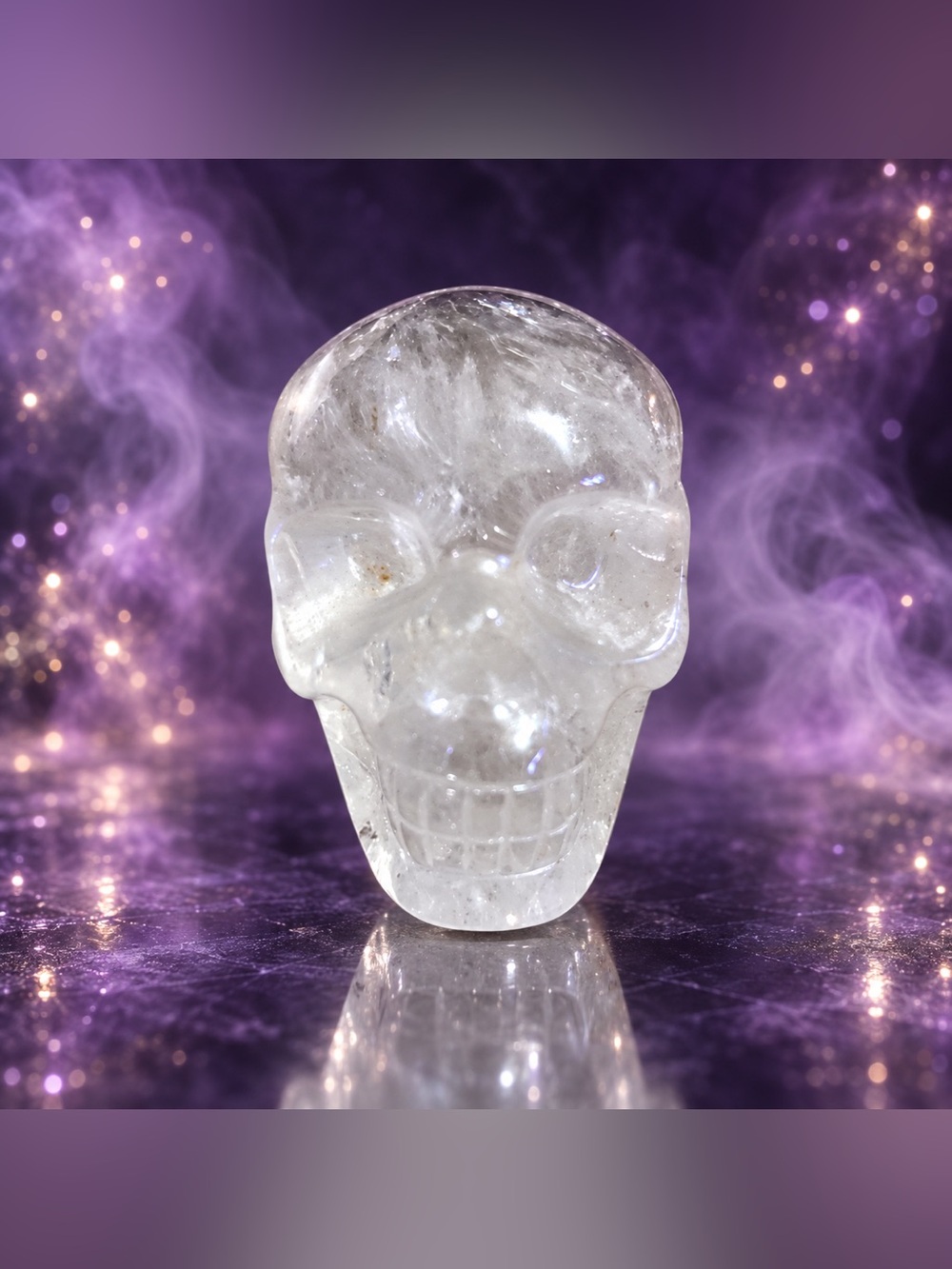 Clear Quartz Crystal Skull Carving Spiritual Déco